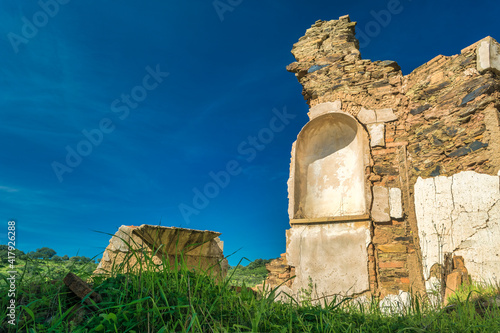 Abandoned, overgrown and decomposed inside an old manor house.
