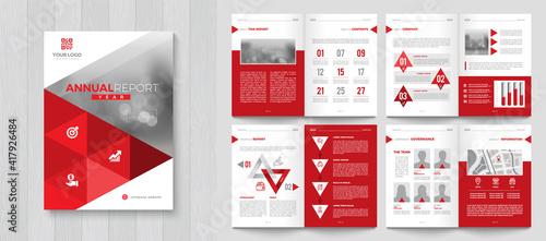 Corporate Annual Report with a cover. Brochure, Folder, Presentation, Leaflet. A4 format.