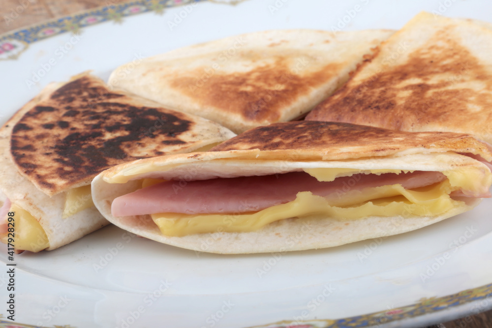ham and cheese crepe as snack food