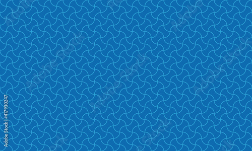 和柄素材 分銅繋ぎ シームレスパターン 背景素材 青