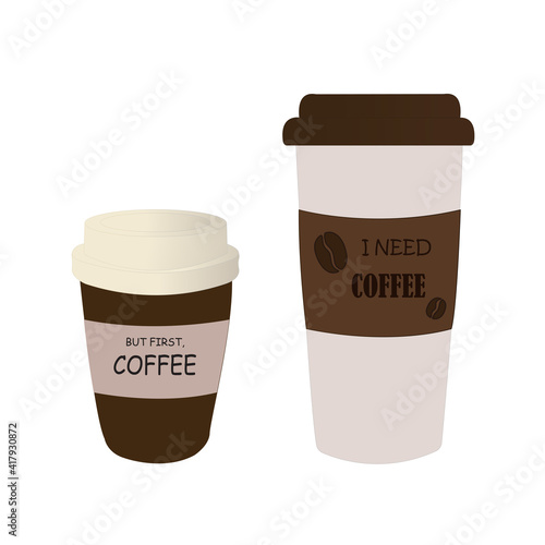 Coffee cup/ But first, coffee / I need coffee