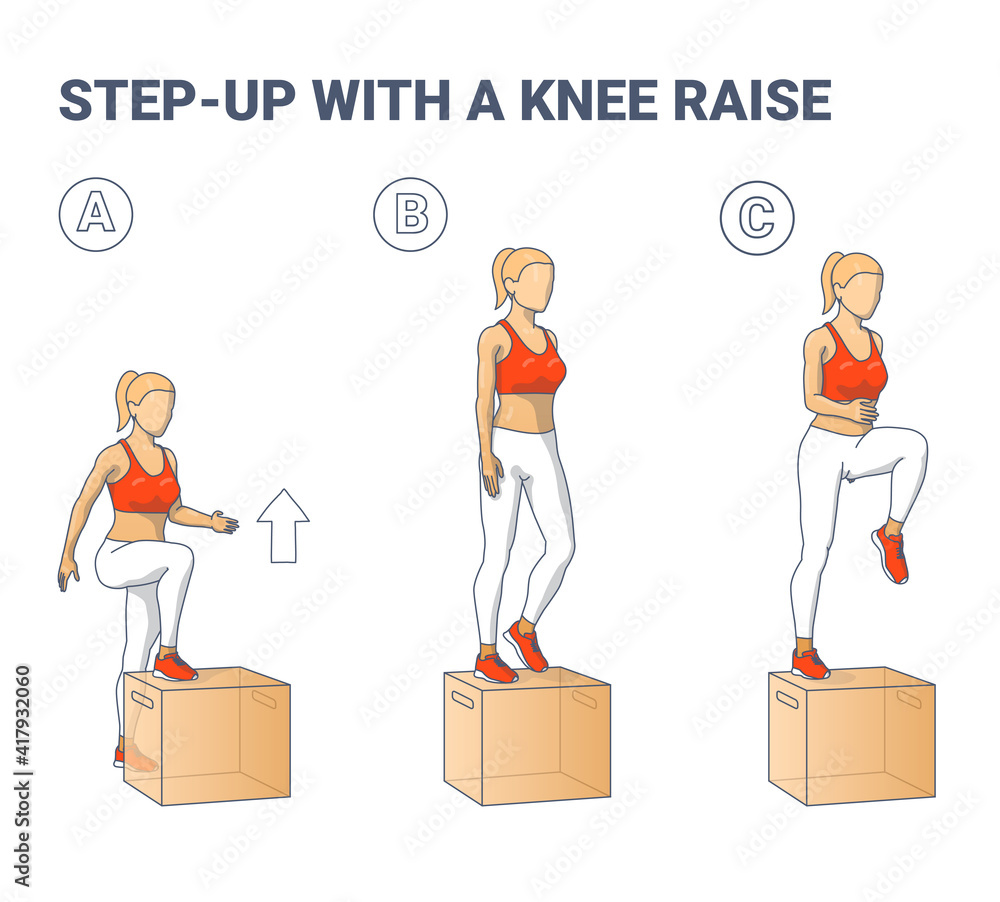 Step ups with knee raise hotsell