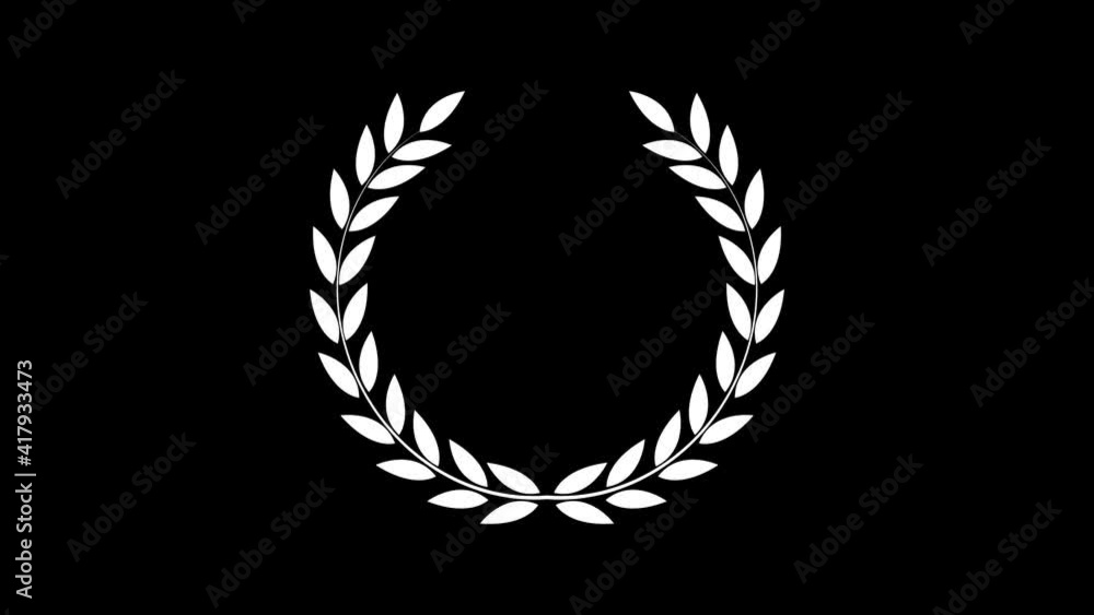 Laurel Wreaths symbol on glitch old screen display animation. Retro, colorful video footage, 4K Laurel Wreaths symbol on glitch old screen display animation. Retro, colorful video footage, 4K