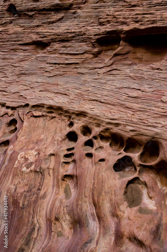 Eroded by water and wind cliffs in the canyon. Little Wild Horse Canyon. San Rafael Swell, Utah photo