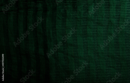 Green cloth background and texture, Grooved of green fabric abstract