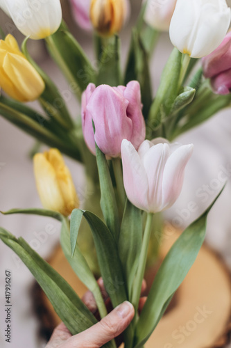 bouquet of tulips close-up