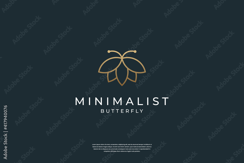 Minimalist elegant Butterfly logo design inspiration Minimalist elegant Butterfly logo design inspiration