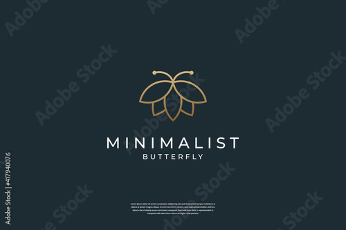 Minimalist elegant Butterfly logo design inspiration