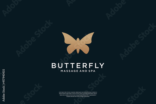 Elegant Butterfly logo design Flat minimalist