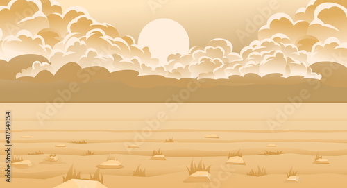 Landscape. Desert storm