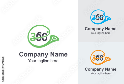360 Number Logo Design Template 360  Logo Design