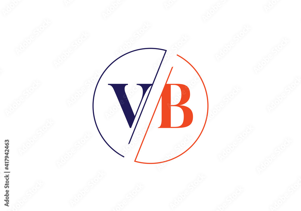 Initial Monogram Letter V B Logo Design Vector Template. V B Letter Logo Design Initial Monogram Letter V B Logo Design Vector Template. V B Letter Logo Design