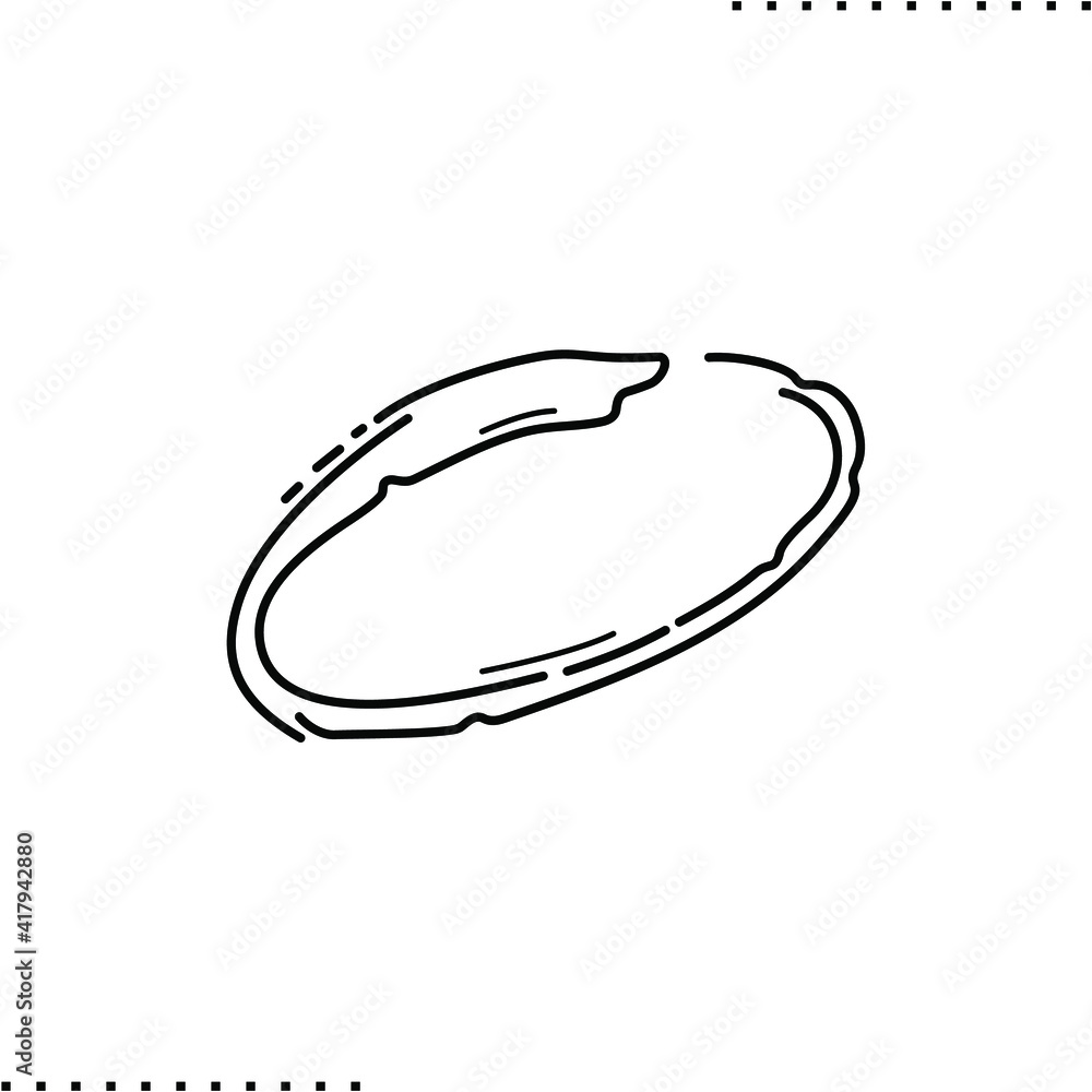 oval smudge vector icon in outlines oval smudge vector icon in outlines