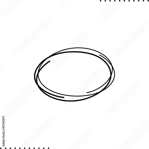 oval scratch vector icon in outlines