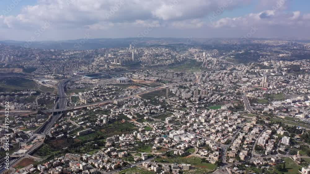 Jerusalem City wide aerial Flight view
Drone high altitude view of Jerusalem,clouds and Blue skies March 2021 Israel
Jerusalem City wide aerial Flight view
Drone high altitude view of Jerusalem,clouds and Blue skies March 2021 Israel