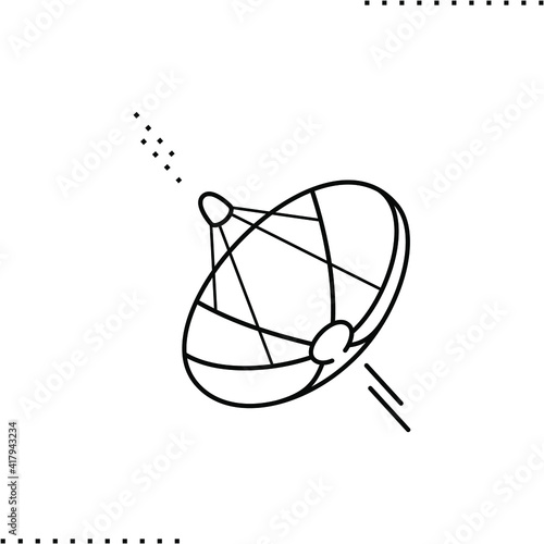 telecommunication dish vector icon in outlines