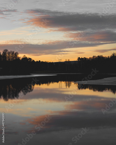 Sunset over lake © Milton