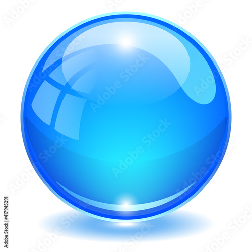 Blue glass ball vector illustration