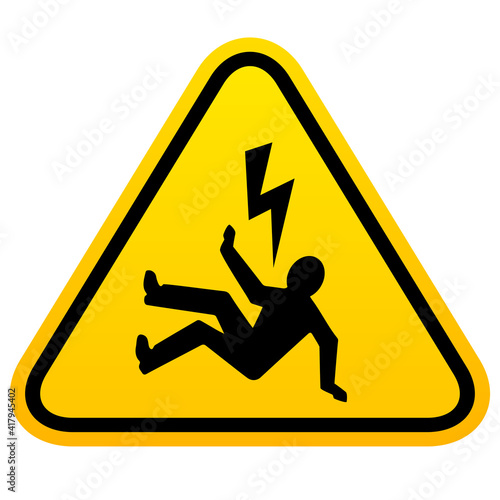 Electric shock danger caution sign
