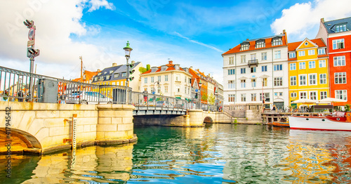 Photography Copenhagen old town, Nyhavn harbour, Denmark