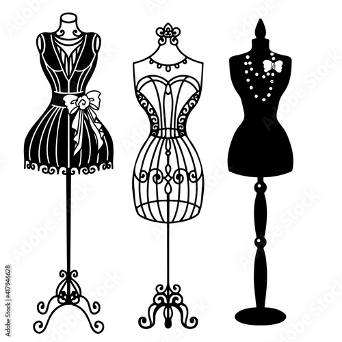 Vintage mannequins silhouette