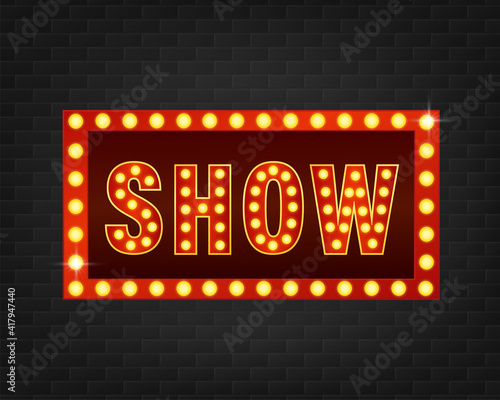 Flat show light for game background design. Glow light effect. Vector background. Flat vector.