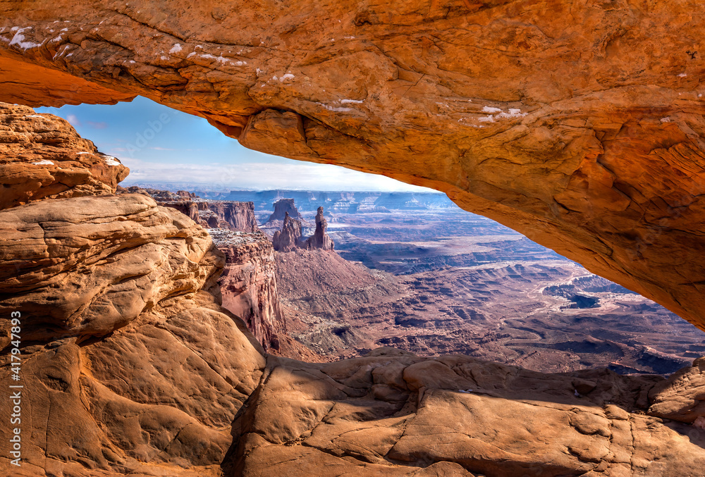 The famous Mesa Arch in the Arches National Park, Utah