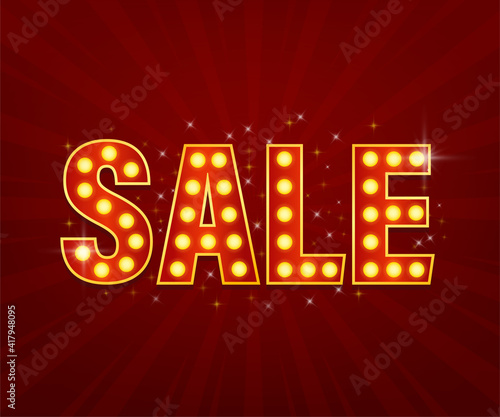 Great sale concept. Black friday sign. Black friday sale neon banner. Vector design. Light banner. Game sign. Logo design.