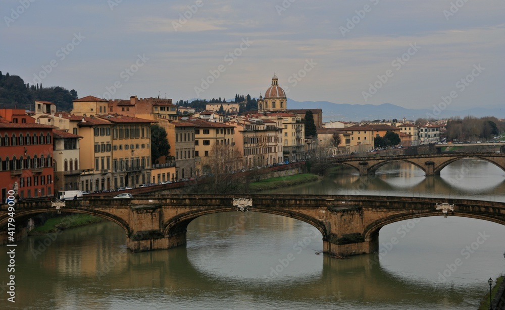 Florence, Italy. Arno river view. 