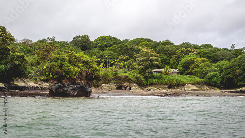 Coast and beaches, with forests and tropical jungles, in the Uramba National Natural Park in Buenaventura, Valle del Cauca, Colombia. Colombian Pacific. Pacific Ocean.