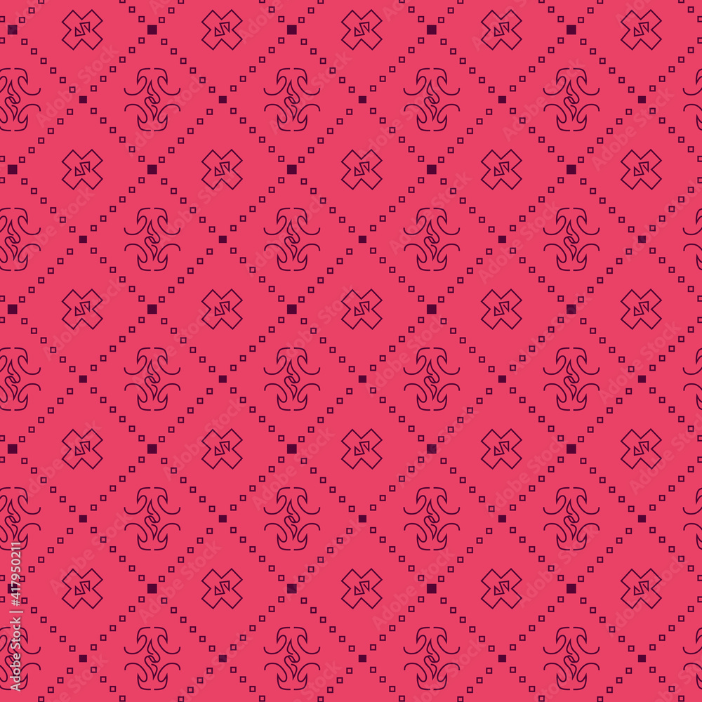 textile design rhombuses. seamless fill. red background textile design rhombuses. seamless fill. red background