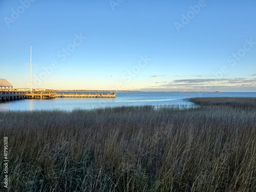 sunset over the river