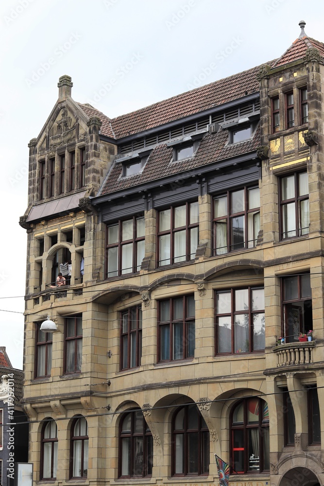 Amsterdam Jugendstil Building Facade Detail