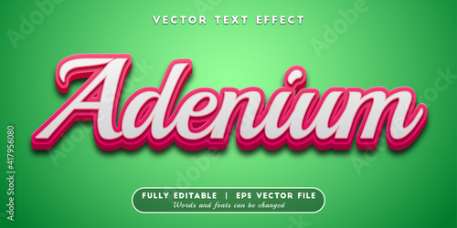 Text Effect 3D Adenium, Editable Text Style