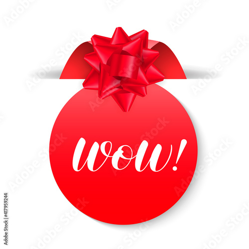 Wow! brush lettering. Vector stock illustration for poster or banner
