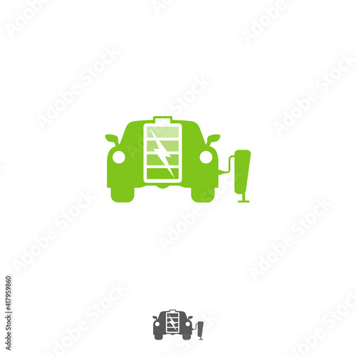 Electric car icon isolated on white background