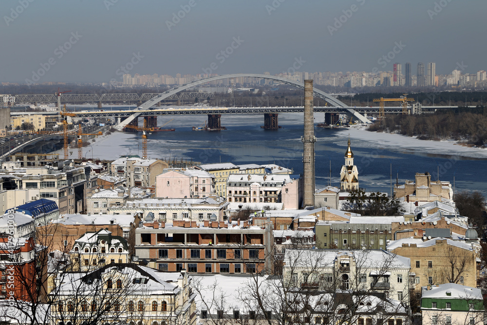 The landscape of Kiev city in winter