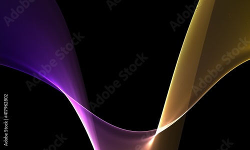 Abstract colourful wave on a black background	