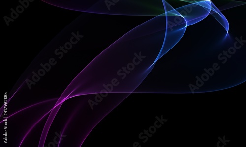 Abstract colourful wave on a black background	