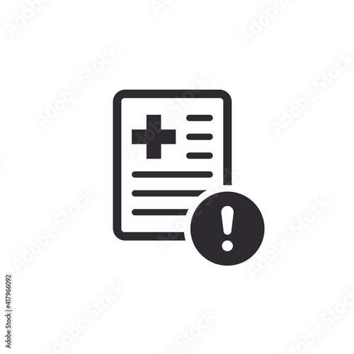 Exclamation point. Personal document. Profile icon. Id card. Medical card. Medical insurance. Medical record. Health document. Medicine chest. Identification card. Doctor id. Profile icon. Sick leave.