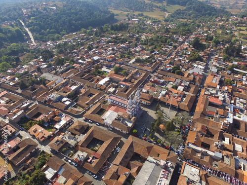 Mazamitla town in Jalisco Mexico from the air photo