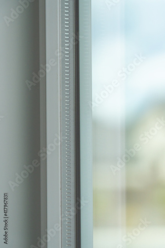 Close up of a window frame and window