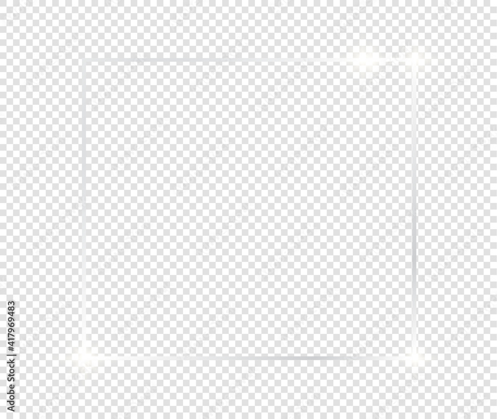 Grey shiny glowing frame with shadows isolated on transparent background. Black and white vintage realistic rectangle border. illustration - Vector Grey shiny glowing frame with shadows isolated on transparent background. Black and white vintage realistic rectangle border. illustration - Vector