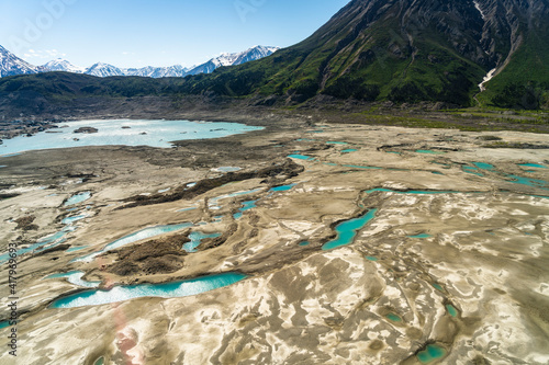 Glacial Pools On Warming Glacier In Yukon
