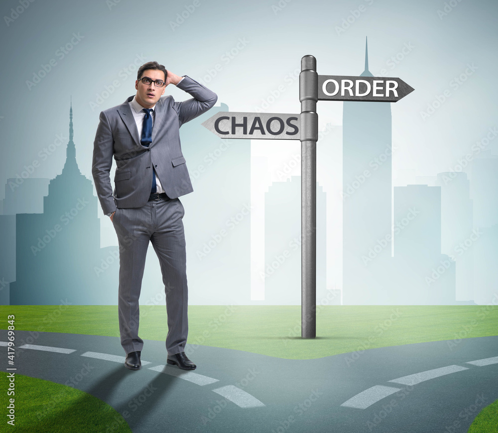 Businessman in difficult choice concept Businessman in difficult choice concept