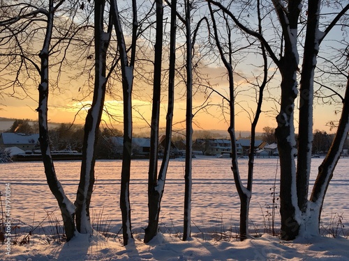 Obraz na płótnie Sonnenuntergang w salonie