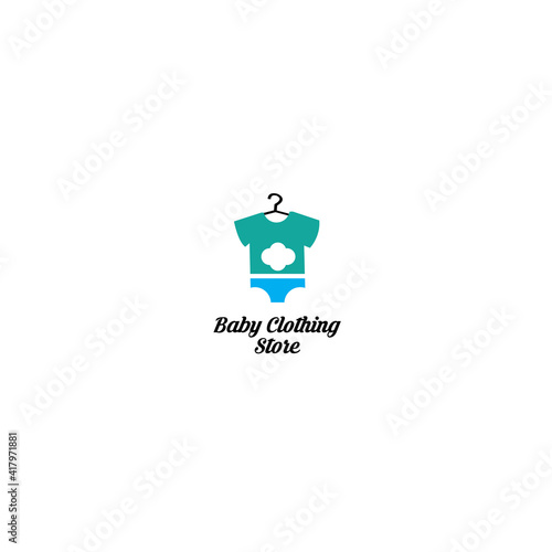 simple baby supply store vector logo