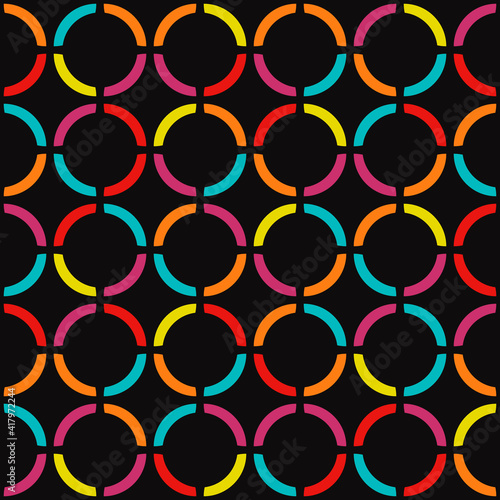 Colorful Circles Pattern. Bagels Pattern. Vector Colorful Circles.