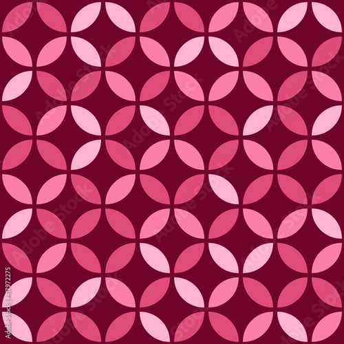Pink Network Circles Pattern. Vector Pink Color Pattern. Seamless Circles Pattern.