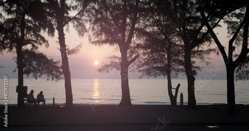 Slowlife by the beach with sunrise in the morning.
